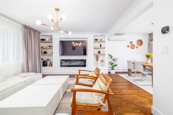 Dining room, Interior, Living room, Pendant Lights, Wood Texture Flooring