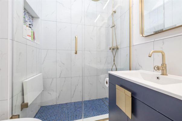 Bathroom, Glass Shower, Interior, Marble Walls
