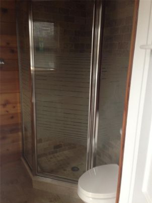 Bathroom, Glass Shower, Interior, Stone Walls