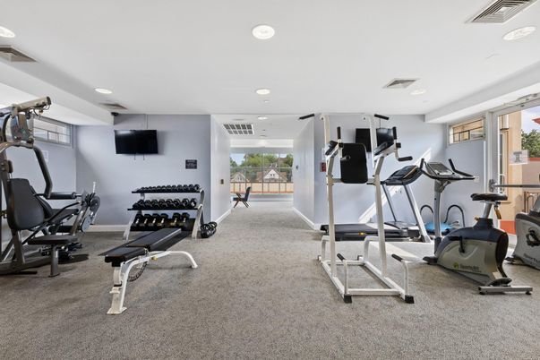 Fitness Equipment, Gym, Interior, Recessed Lighting