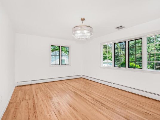 Chandelier, Empty room, Interior, Wood Texture Flooring