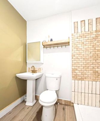 Bathroom, Interior, Wood Texture Flooring