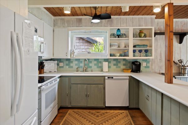 Interior, Kitchen, Recessed Lighting, Wooden Ceilings, Wood Texture Flooring