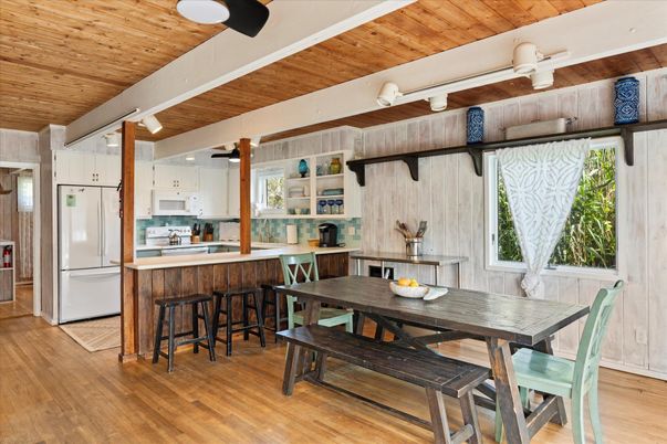 Dining room, Interior, Kitchen, Wooden Ceilings, Wood Texture Flooring