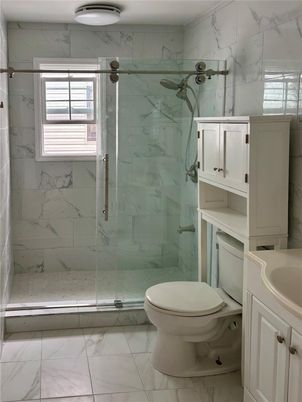 Bathroom, Glass Shower, Interior, Marble, Marble Walls