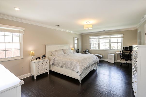Bedroom, Home Office, Interior, Recessed Lighting, Wood Texture Flooring