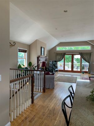 Fireplace, Interior, Recessed Lighting, Wood Texture Flooring