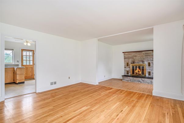 Empty room, Fireplace, Interior, Wood Texture Flooring