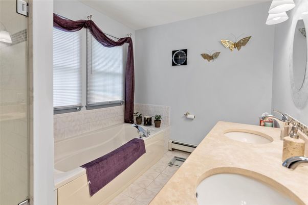Bathroom, Dual Sink Vanities, Glass Shower, Interior
