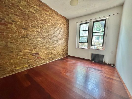 Empty room, Interior, Stone Walls, Wood Texture Flooring