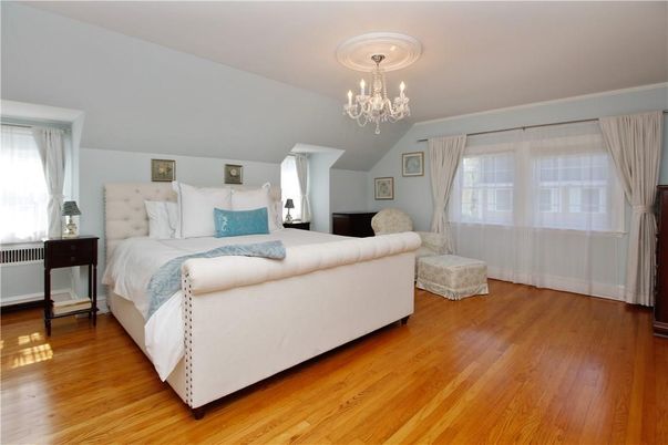 Bedroom, Chandelier, Interior, Wood Texture Flooring