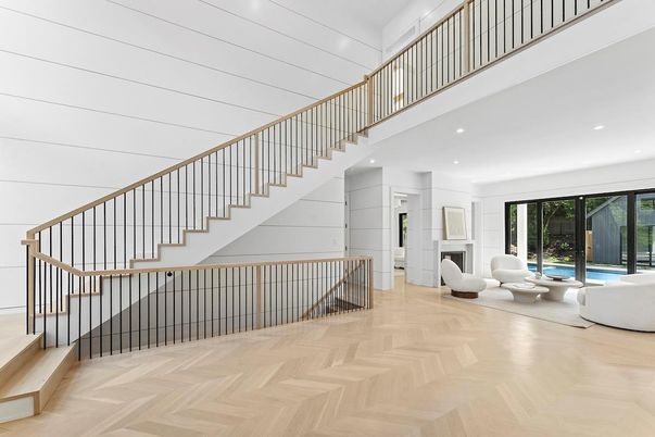 Fireplace, Interior, Recessed Lighting, Wood Texture Flooring