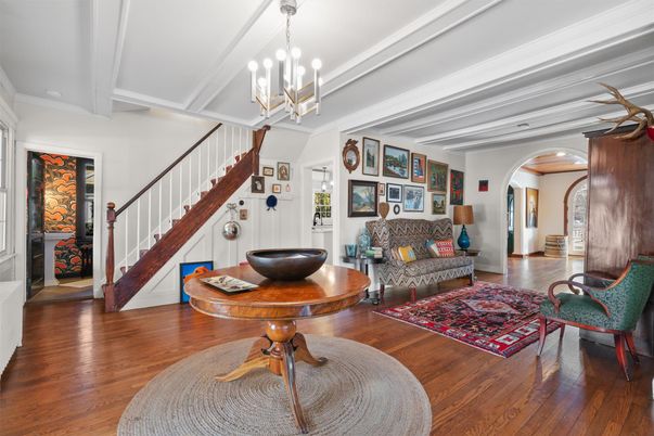 Chandelier, Interior, Living room, Wood Texture Flooring