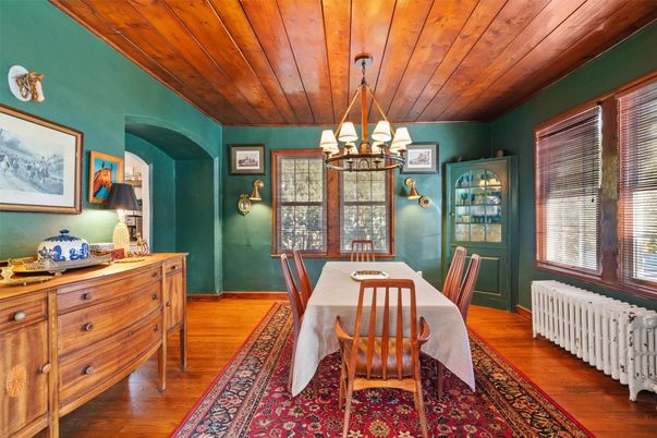 Chandelier, Dining room, Interior, Wooden Ceilings, Wood Texture Flooring