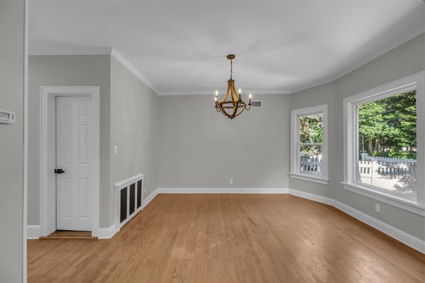 Chandelier, Empty room, Interior, Wood Texture Flooring