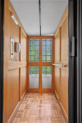 Elevator, Interior, Wood Texture Flooring, Wooden Walls