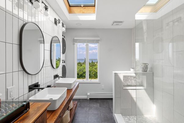 Bathroom, Dual Sink Vanities, Glass Ceilings, Interior, Water