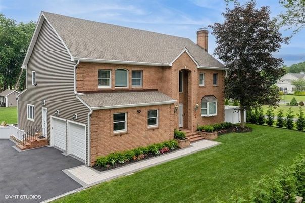 Attached, Backyard, Exterior, Facade, Brick Facade, French Provincial