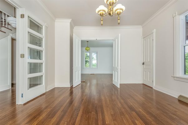 Chandelier, Empty room, Interior, Wood Texture Flooring