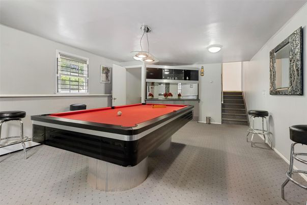 Billiard Table, Game Room, Interior, Pendant Lights