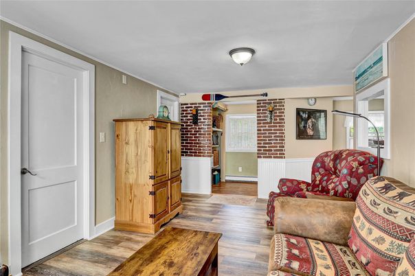 Interior, Stone Walls, Wood Texture Flooring