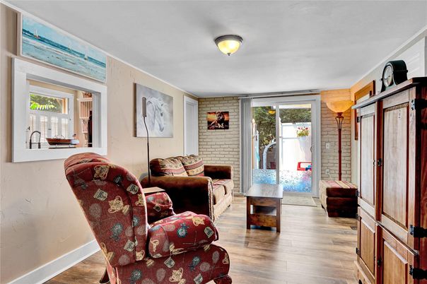 Interior, Living room, Stone Walls, Wood Texture Flooring