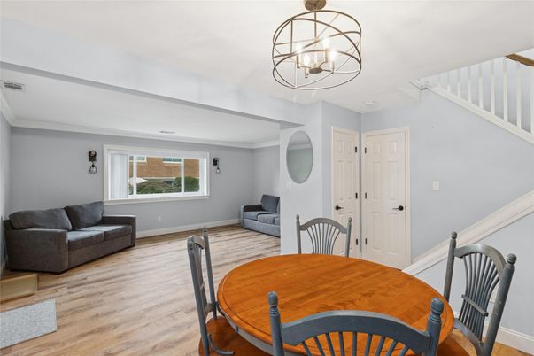 Chandelier, Dining room, Interior, Wood Texture Flooring