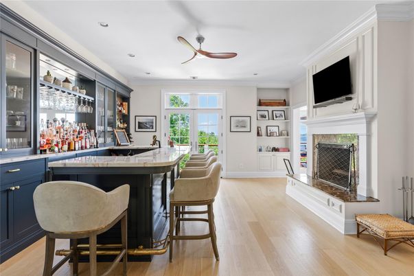 Fireplace, Interior, Recessed Lighting, Wood Texture Flooring