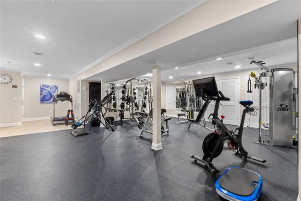 Fitness Equipment, Gym, Interior, Recessed Lighting