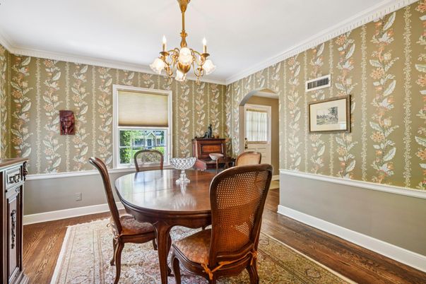 Chandelier, Dining room, Interior, Wood Texture Flooring