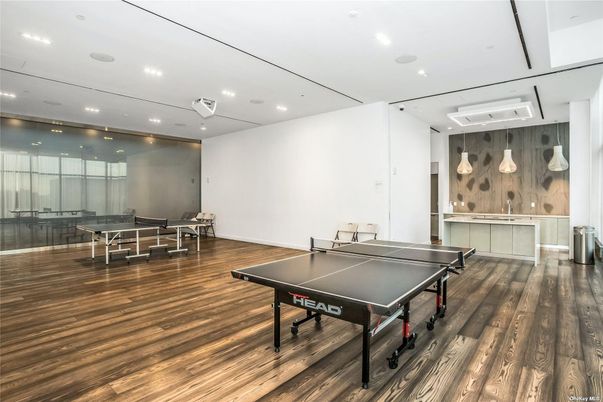 Game Room, Interior, Pendant Lights, Recessed Lighting, Wood Texture Flooring