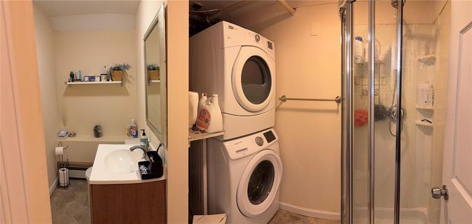 Bathroom, Glass Shower, Interior, Utility Closets, Washer