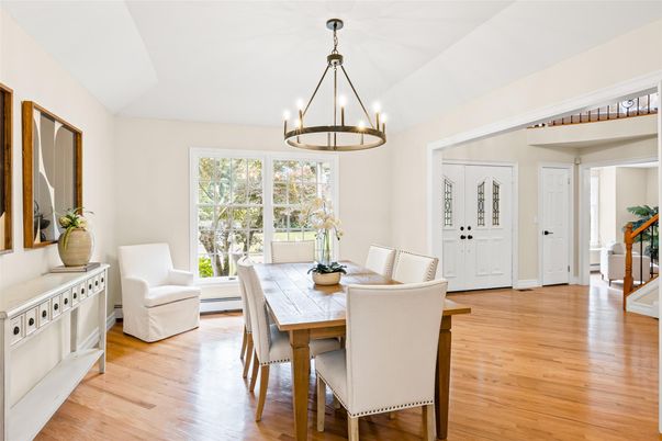 Chandelier, Dining room, Interior, Wood Texture Flooring