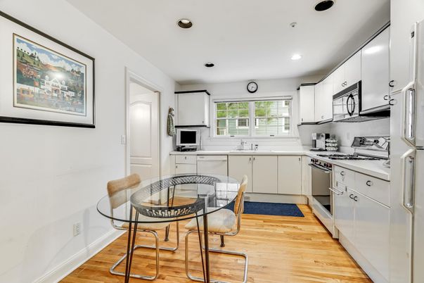 Dining room, Interior, Kitchen, Recessed Lighting, Wood Texture Flooring