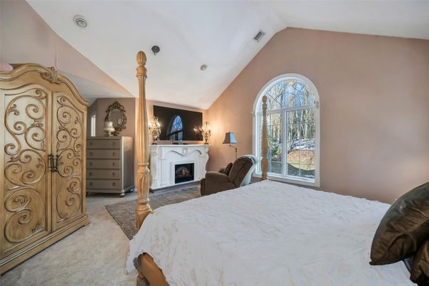 Bedroom, Fireplace, Interior