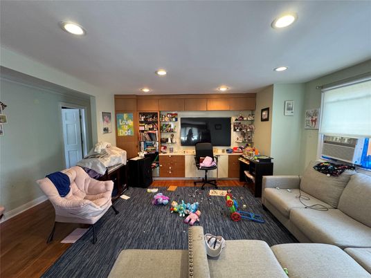 Home Office, Interior, Living room, Recessed Lighting, Wood Texture Flooring