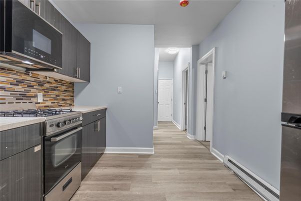 Interior, Kitchen, Stainless Steel Appliances, Wood Texture Flooring