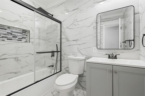 Bathroom, Glass Shower, Interior, Marble, Marble Walls