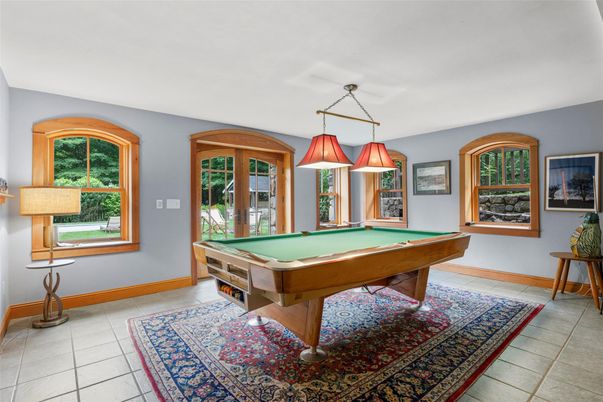 Billiard Table, Game Room, Interior, Pendant Lights