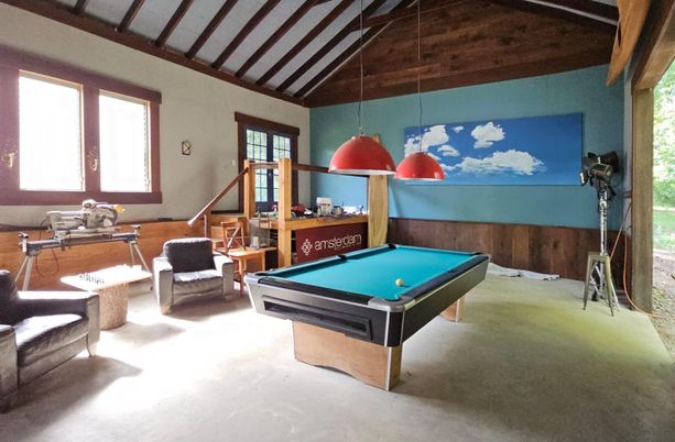 Billiard Table, Game Room, Interior, Pendant Lights