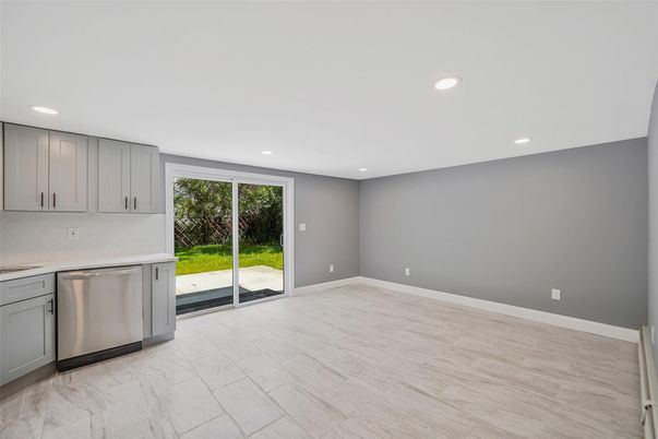 Empty room, Interior, Kitchen, Marble, Recessed Lighting