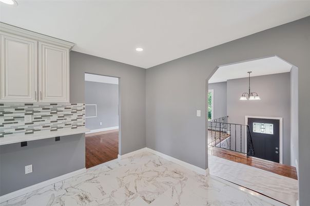Interior, Marble, Pendant Lights, Recessed Lighting, Wood Texture Flooring