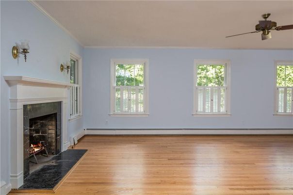 Empty room, Fireplace, Interior, Wood Texture Flooring