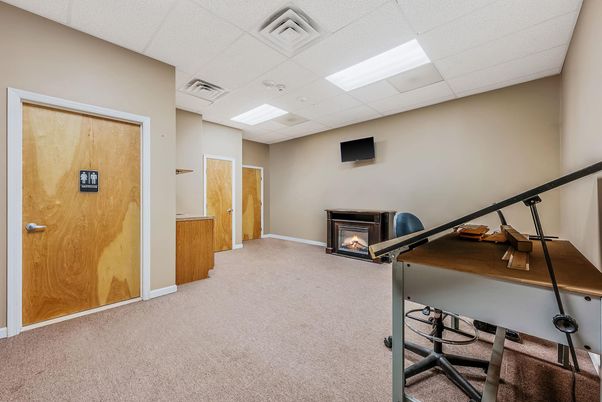 Fireplace, Home Office, Interior, Recessed Lighting