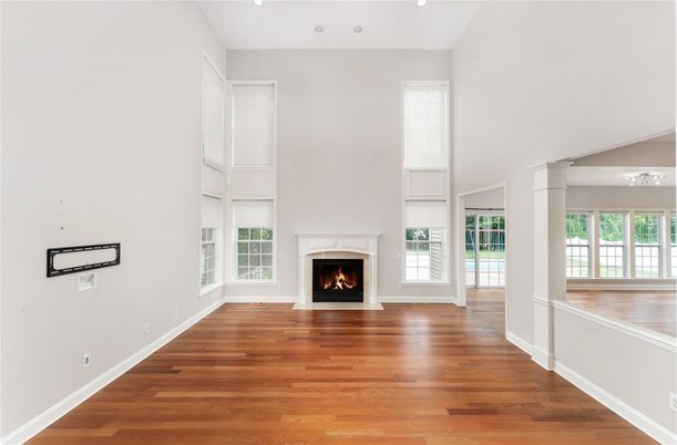 Empty room, Fireplace, Interior, Wood Texture Flooring