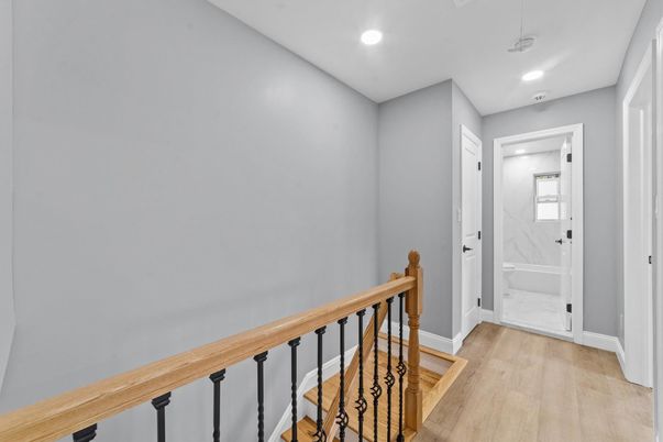 Interior, Marble, Recessed Lighting, Wood Texture Flooring