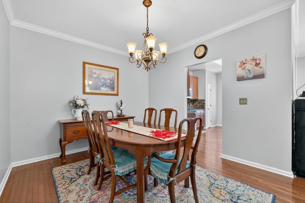Chandelier, Dining room, Interior, Wood Texture Flooring