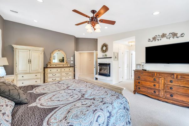 Bedroom, Fireplace, Interior, Recessed Lighting