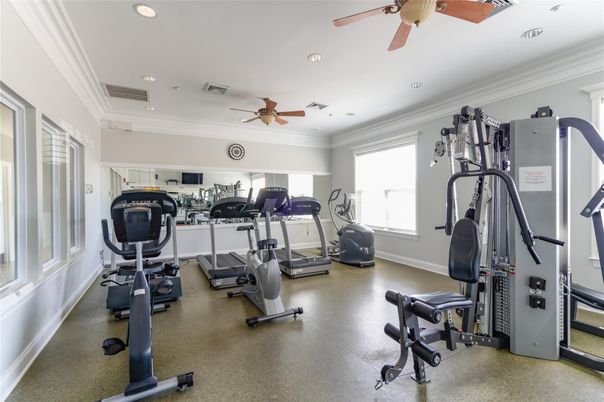 Fitness Equipment, Gym, Interior, Recessed Lighting