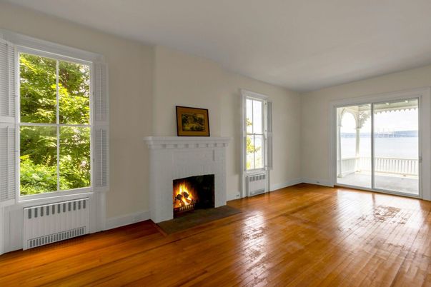Empty room, Fireplace, Interior, Wood Texture Flooring